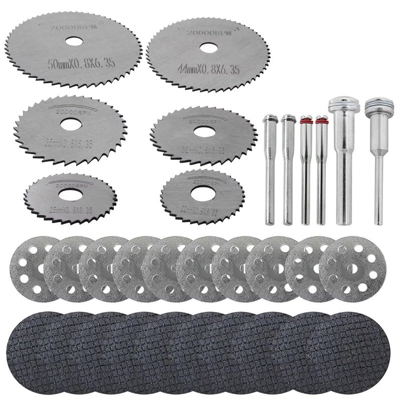 Dremel EZ545 Diamond Wheels Cutting Kit with Resin Discs and 6 HSS Blades for DIY Projects - Image 1